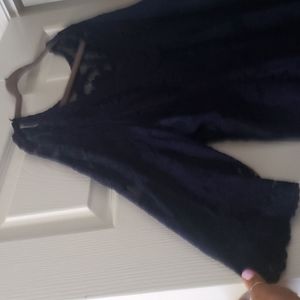 Blouse: Navy blue lace,with tank top, large,